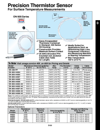 Thumbnail of document Data Sheet - ON-909 Glue-On Thermistor Surface Sensors w/Coin Style SS Housing